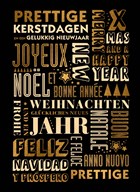 Houten kerstkaart multilingual